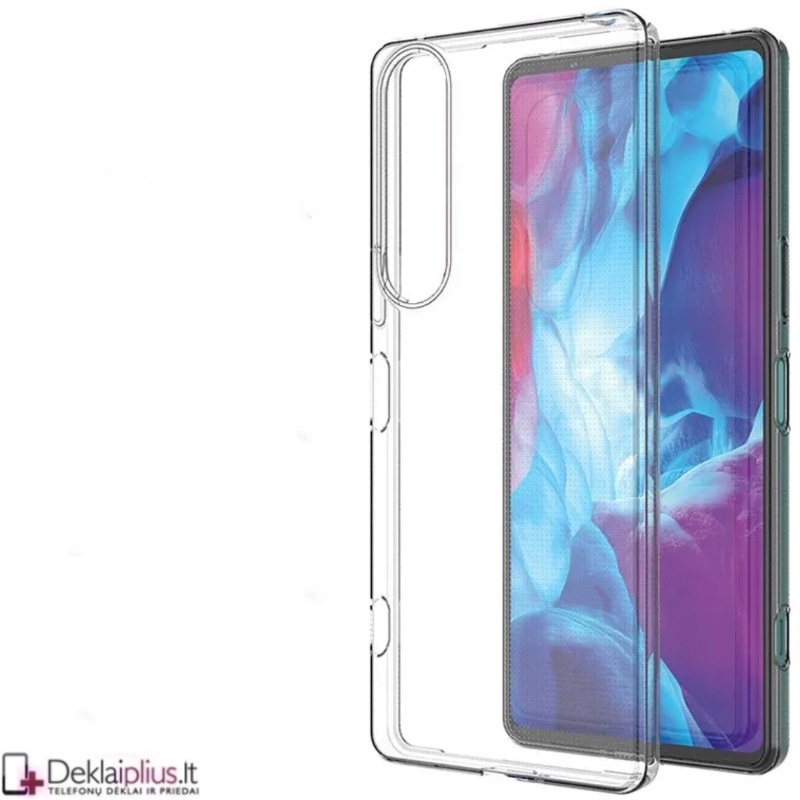 Silikoninis ploniausias,lengviausias dėklas - permatomas (Sony Xperia 1 V) Silikoninis ploniausias,lengviausias dėklas - permatomas (Sony Xperia 1 V)